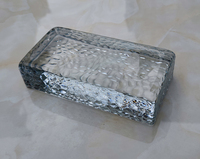 Bloc de verre cristallin solide hautement translucide, verre texturé décoratif pour cloison d'hôtel
