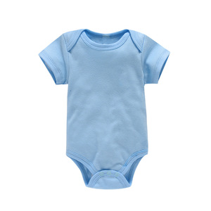 Ropa de bebé 100% algodón para recién nacido, con logotipo personalizado, de verano, lisa, pura, sin estampado, tipo pelele y body, de punto clásico - Product Image 4