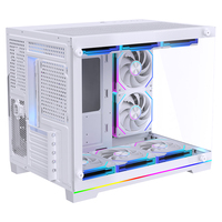 Boîtier de jeu MATX Lovingcool avec barre lumineuse RVB intégrée, verre trempé panoramique, compatible AIO 360 mm, prix de gros