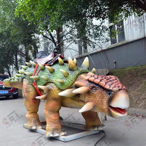 Cetnology Amusement Park Coin Operated Ride On Ankylosaurus Model Animatronic Dinosaur Ride For Sale