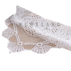 Wenxiang Hollow Lace <b>Table</b> <b>Runner</b> 33X114Cm White Washable For <b>Dining</b> Room - Product Image 5