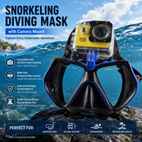 Support de caméra d'action, masque de plongée sous-marine, vue large, verre trempé, lunettes de plongée étanches pour la photographie sous-marine
