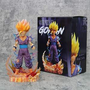 Figura de Acción de Gohan Super Saiyan 2 de DBZ con Traje de Artes Marciales Morado, Efectos de Aura Relámpago y Base Agrietada para Coleccionistas - Product Image 3
