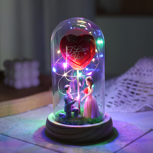 Đồ trang trí máy tính để bàn sáng tạo xuyên biên giới, đèn ngủ quà tặng ngày valentine, hoa vĩnh cửu, hoa hồng, bóng thủy tinh, - Product Image 6