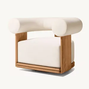BONDI Customized Luxury Swivel Lounge Chair Wooden Teak Furniture Patio Garden Outdoor Furniture Solid Wood Teak Single Sofa