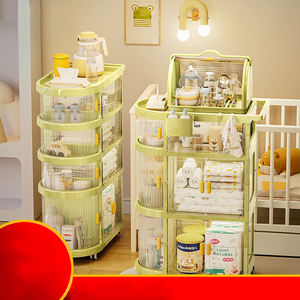 Opbergkast voor babyproducten, opvouwbare opbergwagen, slaapkamer, woonkamer, verrijdbaar, staand - Product Image 2