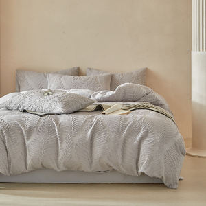 Set Sprei Kasur Mikrofiber Rajut Gaya Shabby Chic Boho Empat Musim Warna Beige Pengiriman Langsung AS/UE Selimut Penutup Tempat Tidur - Product Image 5