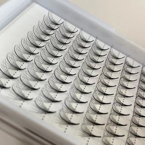 Chất lượng tốt nhất PREMADE hẹp người hâm mộ 7D wispy lông mi cụm 0.05 0.07 mét tùy chỉnh nhãn hiệu riêng - Product Image 6