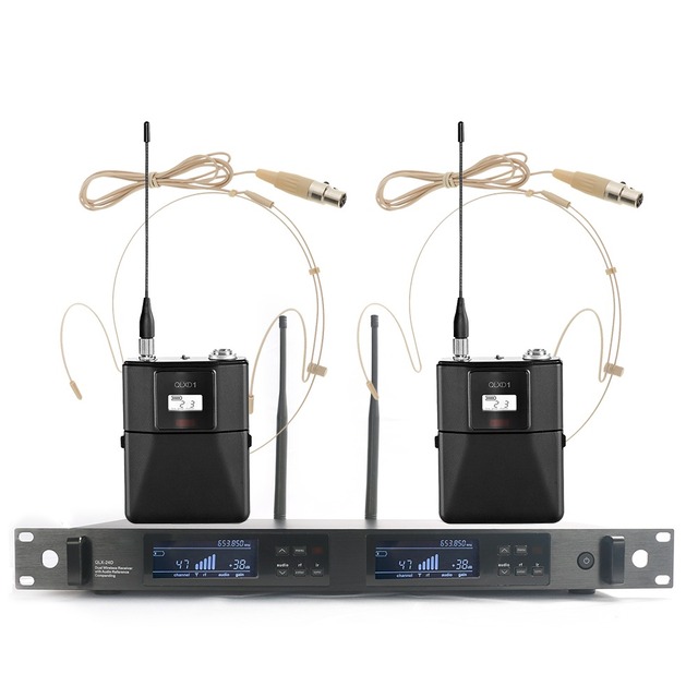 Professional True Diversity Dual Channel QLXD24 QLXD4 Vocal Mic BETA87 Wireless Microphone