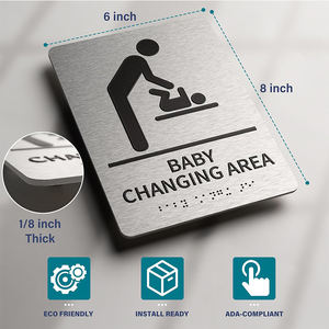 Signalisation braille de toilettes d'orientation ada signe braille signe acrylique perle braille signe pour hôtel signalisation composite en aluminium - Product Image 2