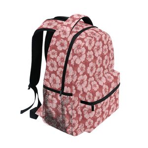<span class=keywords><strong>Zaino</strong></span> Casual da <span class=keywords><strong>Donna</strong></span> per Studentesse e Ragazze Adolescenti con Design Hibiscus <span class=keywords><strong>Rosso</strong></span> Hawaiano, Personalizzabile per Viaggi e Attività all'Aperto - Collezione Ritorno a Scuola - Product Image 2