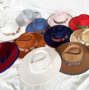 LCY01 หมวกทรงเฟโดราแบบใหม่ คุณภาพสูง แฟชั่น ขอบกว้าง  ขอบเย็บอย่างดี  หมวกทรงทางการ สำหรับผู้ชายและผู้หญิง - Product Image 2
