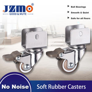 Aishang 1,5 Zoll Braune Universelle Starre Rollen Geräuscharme TPR Weichgummi-Sperrholz-Möbelrollen 1,5 Zoll Lenkrollen - Product Image 1