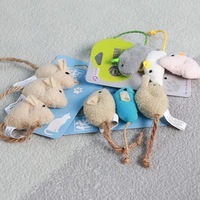 Ensemble de jouets à mâcher pour chat, trois souris en peluche réalistes, jouet pour chaton, chatnip, teaser, fournitures pour animaux de compagnie