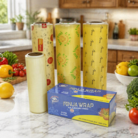 Film alimentaire transparent en PVC souple auto-adhésif de qualité alimentaire, taille personnalisée, film étirable pour salade et sandwich, rouleau jumbo