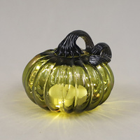 Handgefertigtes 3D-Klarglas durchsichtig Kürbisform Halloween glühendes Acryl batteriebetrieben kabellos Thanksgiving-Dekoration