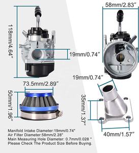 GOOFIT 2 Stroke 19mm Carb Carburetor Air Filter Assembly Intake Gasket Kit Replacement für 47cc 49cc Pocket Bike ATV - Product Image 2