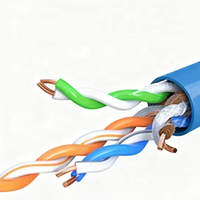Kabel Komunikasi UTP CAT5E Tahan Lama AWG24 4*0.49 Kabel Ethernet Tanpa Pelindung Beruntai CMR PVC Kabel Jaringan 305M