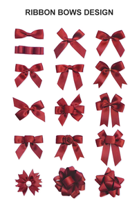 Rubans personnalisés imprimés avec logo, fabrication en gros, rubans cadeaux pré-noués de haute qualité, rubans rouges de Noël. - Product Image 3