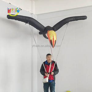 Poupée gonflable en forme d'<span class=keywords><strong>oiseau</strong></span> avec éclairage LED personnalisé, costume de grue gonflable imprimé pour défilé, soirée, spectacle - Product Image 6