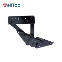 06.121 WELLTOP Charnière de canapé pliable robuste en acier massif, mécanisme de canapé-lit pliant noir réglable avec dossier inclinable Click Clack
