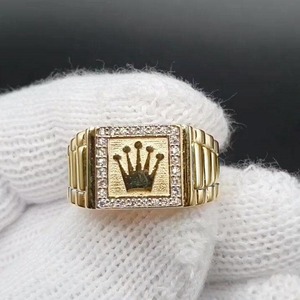 Bague de cocktail moderne de luxe pour homme, personnalisable, plaquée rhodium, avec moissanite, bague intelligente NA pour homme, bague à pierres multicolores, résistante aux taches - Product Image 1