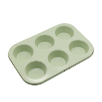 Moule à muffins antiadhésif en acier au carbone à 6 cavités pour four, facile à démouler
