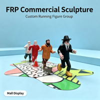 Sculpture de groupe de figurines en FRP personnalisée pour affichage commercial