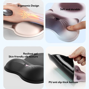 <b>Custom</b> Wrist Cushion Support Mousepad ODM Cute Cat Shaped Silicone Ergonomic <b>Mouse</b> <b>Pad</b> with Wrist Rest - Product Image 4