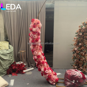 LEDA Hot <b>Wedding</b> Props C Shape Metal Iron Semicircle <b>Frame</b> <b>Wedding</b> Chandelier Stand With Flowers - Product Image 2