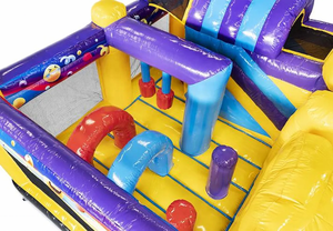 Castello Gonfiabile Divertente con Scivolo a Tema Emoji, Casa Gonfiabile Commerciale per Bambini per Noleggio Eventi - Product Image 4