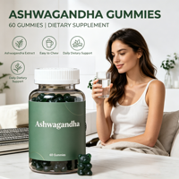 ASHWAGANDHA Gummies Fudge Source Factory 60 Gummies Véganes Améliorent l'Immunité Racine de Maca Vitamines D2 C