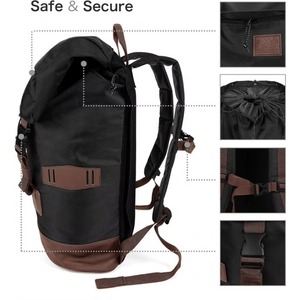 Échantillon gratuit : Sac à dos Roll-Top tendance, grande capacité, idéal pour les voyages quotidiens et les affaires, avec logo personnalisé - Product Image 3