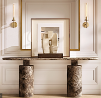 Meubles de salon modernes de luxe en pierre naturelle table console en travertin