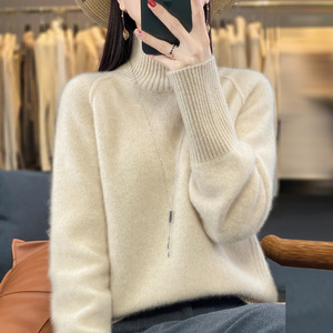 Suéter de <span class=keywords><strong>cuello</strong></span> <span class=keywords><strong>alto</strong></span> de alta calidad Suéter nuevo de punto de manga larga para <span class=keywords><strong>mujer</strong></span> - Product Image 6