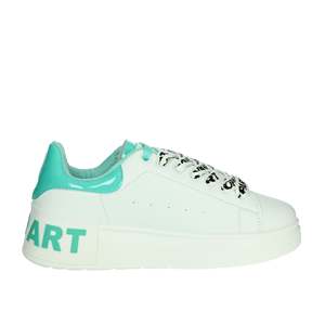 Baskets tendance en toile pour femme, style plateforme, blanc et turquoise - Product Image 4