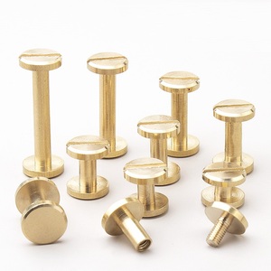 Juego de tornillos de libro de latón Chicago 10X6mm Kit de tornillos de encuadernación Chicago para decoración de cuero DIY remache de encuadernación - Product Image 2