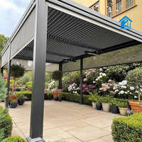 Pergola motorisée Sweet Home en aluminium et PVC, écologique, durable, avec toit rétractable à lames orientables, imperméable, protection UV