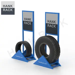 Trade Show Exhibition Advertising Triangle Metal Adjustable Display Stand Steel Tire Rack