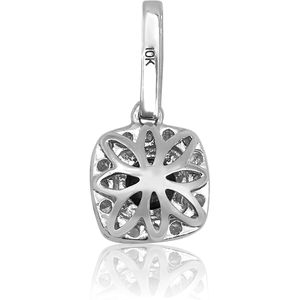 <b>Black</b> Diamond Halo Pendant Necklace 1.39 Cttw Round Brilliant Cut 10K White Gold H-I Color Fancy Dark Women's Everyday Wear - Product Image 4