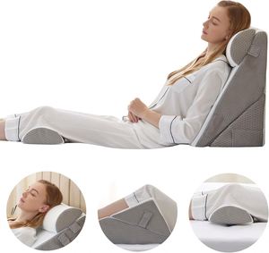 Nuevo Diseño, 2 Almohadas Triangulares para las Piernas, Almohada de Espuma Viscoelástica Suave para Aliviar el Dolor de Espalda, Almohada de Cuña para Dormir - Product Image 2
