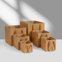 Boîte à gâteau de luxe carrée en papier kraft noir, blanc et rouge LZ Pack, sacs d'emballage pour cadeaux et fleurs avec poignée, logo personnalisé