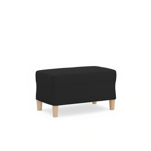 ม้านั่งสี่เหลี่ยมสีดำ โพลีเอสเตอร์ โฟม ไม้อัด เฟอร์นิเจอร์ห้องนั่งเล่น ดีไซน์ทันสมัยเรียบง่าย - Product Image 1