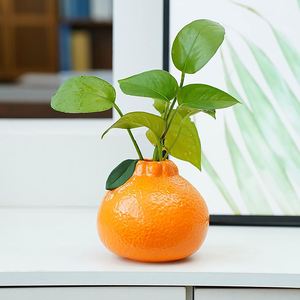 Jarrón Decorativo de Cerámica con Forma de Fruta de Mandarina, para Mesa, para Plantas Hidropónicas, para el Hogar - Product Image 5