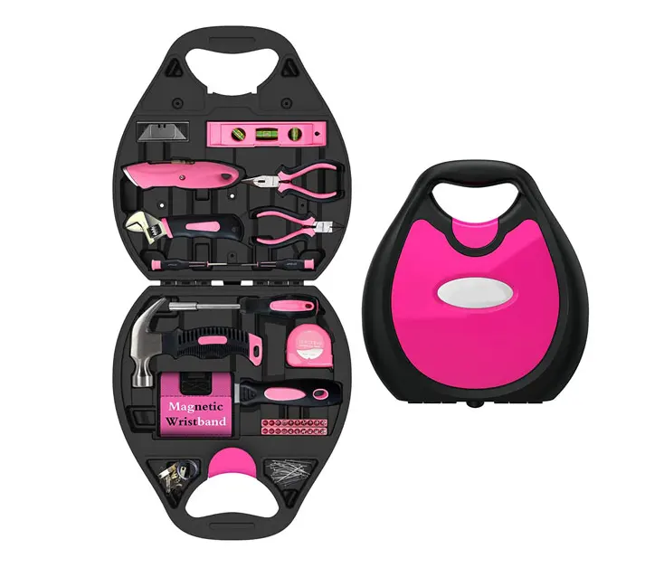 ピンクの女性用家庭用ツールセット電動工具セット家庭用修理ツール