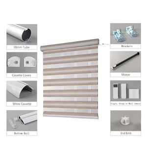 SAMADHI Dual Layer <b>Smart</b> Zebra <b>Roller</b> <b>Blind</b> Day Night Home Indoor Window Treatment Blackout Zebra <b>Blinds</b> Motorized - Product Image 4