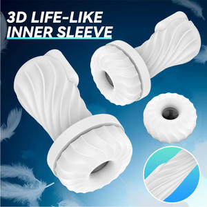 Grosir Pabrik cangkir pesawat terbang pria 10 getaran frekuensi 5 frekuensi mengisap pria selebriti cangkir pesawat terbang produk dewasa - Product Image 4