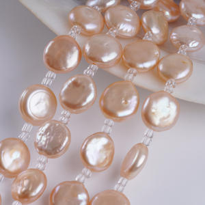 Cadena de Perlas de Agua Dulce Sueltas de Zhuji, 18 cm, 12-13 mm, Color Rosa Natural, Perlas Redondas, Estilo Barroco - Product Image 4