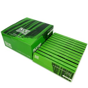 Papel de Liar de Bambú ACE de Marca Privada, Tamaño King Size, con 32 Hojas y 32 Puntas de Filtro por Libreta, Empaque Personalizado - Product Image 1