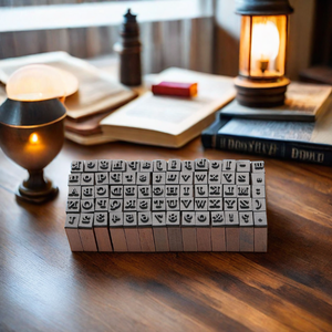 70 peças de madeira mini selos de alfabeto pintados letras de madeira para decoração modelo pintura - Product Image 6